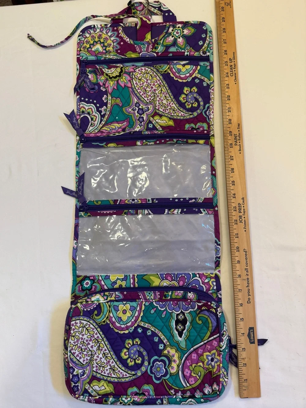 Vera Bradley Grand Travel Organizer Hanging Cosmetic Bag Plum Crazy Paisley